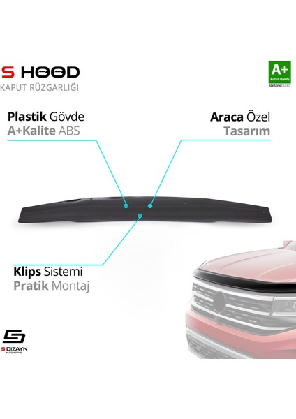 S-Dizayn Nissan Navara Abs Plastik Kaput Rüzgarlığı 2006-2015 A+Kalite