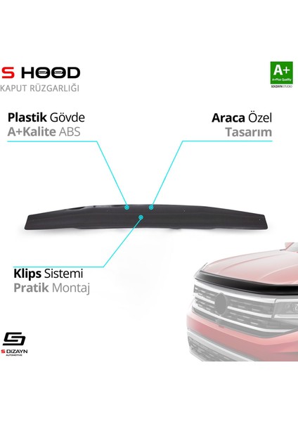 S-Dizayn Nissan Pathfinder Abs Plastik Kaput Rüzgarlığı 2005-2014 A+Kalite