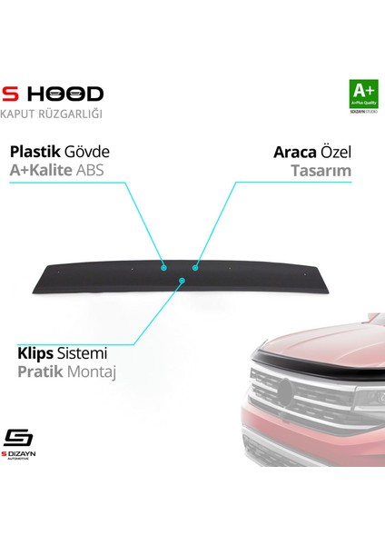 S-Dizayn Opel Vivaro Abs Plastik Kaput Rüzgarlığı 2001-2014 A+Kalite
