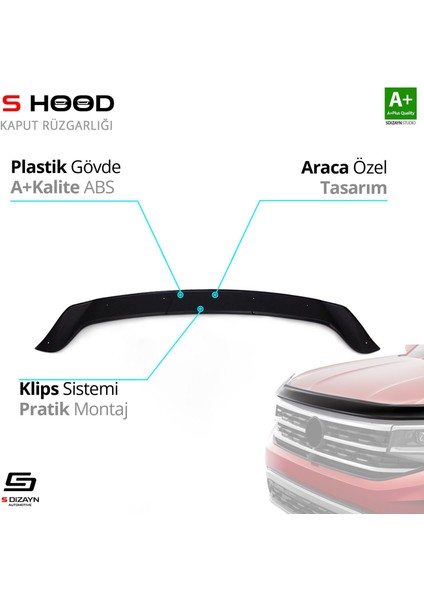 S-Dizayn Opel Zafira Abs Plastik Kaput Rüzgarlığı 2019 Üzeri A+Kalite
