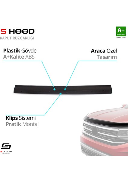S-Dizayn Peugeot Boxer Abs Plastik Kaput Rüzgarlığı 2006-2014 A+Kalite