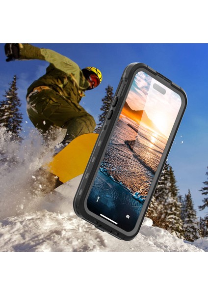 Apple iPhone 15 Plus 1-1 Su Geçirmez Pc + Tpu Kılıf Siyah