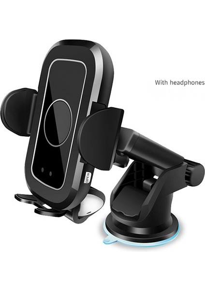 Otomatik Sıkma Araç Bluetooth Kulaklıklı Telefon Tutucu Kablosuz Şarj-Siyah Bluetooth Kulaklıksız (Bir Set) (Yurt Dışından)