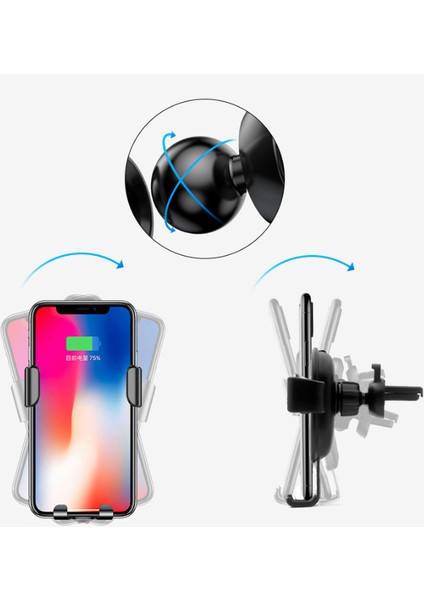 Otomatik Sıkıştırmalı Araç Telefonu Tutucu Kablosuz Şarj-Beyaz (Tek Set) (Yurt Dışından) modelleri