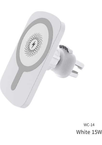 Manyetik Araç Kablosuz Şarj Cihazı, Havalandırmalı Gösterge Paneli Araç Şarj Standı-(Wc-14-Beyaz 15W)(TEK Set) (Yurt Dışından) fiyatları