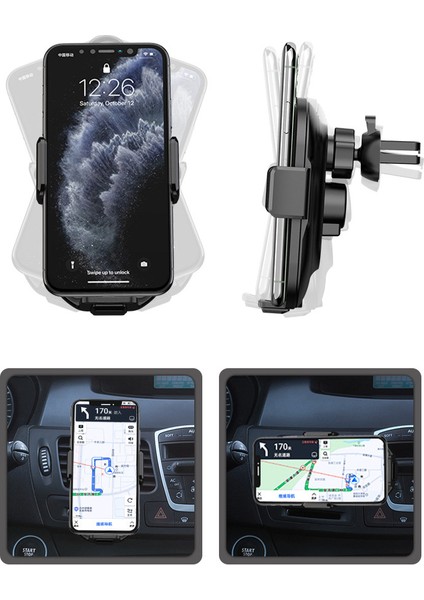 Manyetik Araç Kablosuz Şarj Cihazı, Havalandırmalı Gösterge Paneli Araç Şarj Standı-(Magic Clip A7S/STANDART [siyah])(Bir Set) (Yurt Dışından) fiyatları