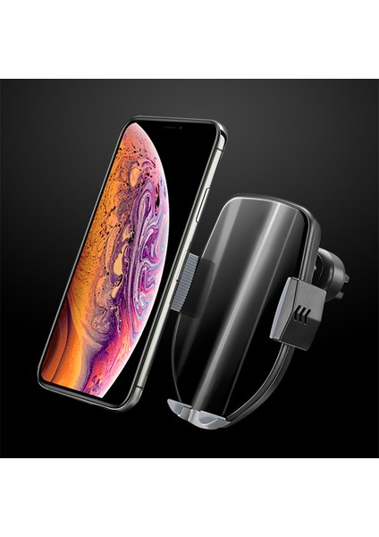Qi 15W Otomatik Sıkma Araç Telefonu Tutucu Kablosuz Şarj-Xiaoqi Ikinci Nesil [soğuk Siyah] (Bir Set) (Yurt Dışından)