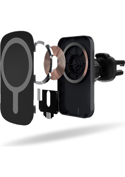 Manyetik Araç Kablosuz Şarj Cihazı, Havalandırmalı Gösterge Paneli Araç Şarj Standı-(Wc-14-Beyaz 10W)(TEK Set) (Yurt Dışından) fırsatları