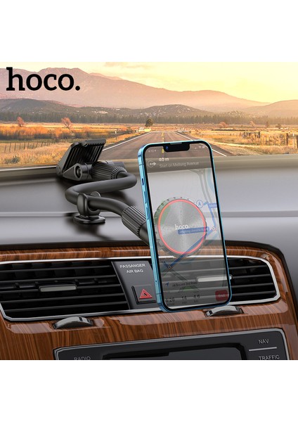Hoco. CA99 Ön Cam Manyetik Emme Araç Içi Telefon Tutucu Alüminyum Alaşımlı Araba Cep Telefonu Navigasyon Tembel Yeni Braket (Yurt Dışından)