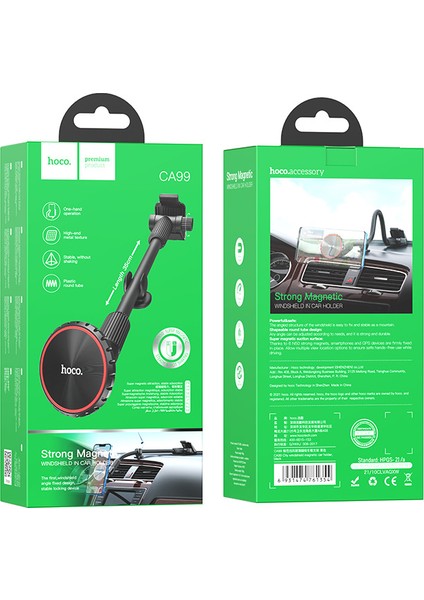 Hoco. CA99 Ön Cam Manyetik Emme Araç Içi Telefon Tutucu Alüminyum Alaşımlı Araba Cep Telefonu Navigasyon Tembel Yeni Braket (Yurt Dışından) fırsatları
