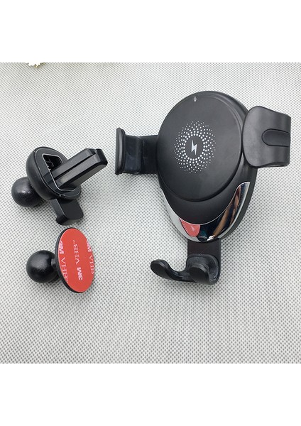 Otomatik Sıkıştırmalı Araç Telefonu Tutucu Kablosuz Şarj-Siyah (Tek Set) (Yurt Dışından)