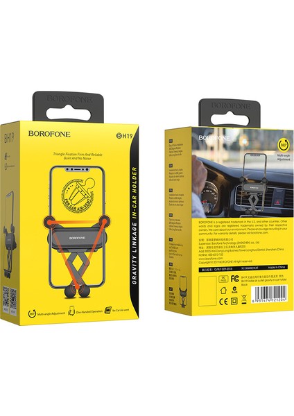 Borofone BH19 Eddie Yerçekimi Bağlantı Araç Içi Telefon Tutucu Yaratıcı Hava Çıkışı Evrensel Cep Telefonu Navigasyon Braketi (Yurt Dışından) fırsatları