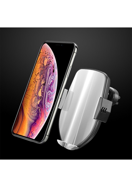 Qi 15W Otomatik Sıkma Araç Telefonu Tutucu Kablosuz Şarj-Xiaoqi Ikinci Nesil [meteor Gümüş] (Bir Set) (Yurt Dışından)
