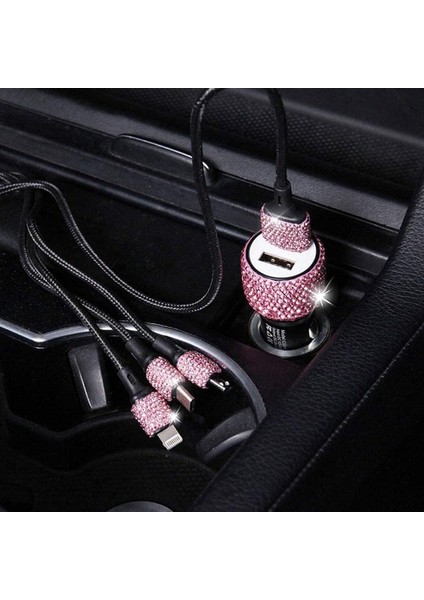 3 Parçalı Bling Araç Aksesuarları Seti, Araç Şarj Kablosu, Araç Telefonu Bağlantısı, Araç Güvenlik Çekiç Araç Şarj Cihazı, Kadınlar Kızlar Için (Pembe) (Yurt Dışından) fırsatları