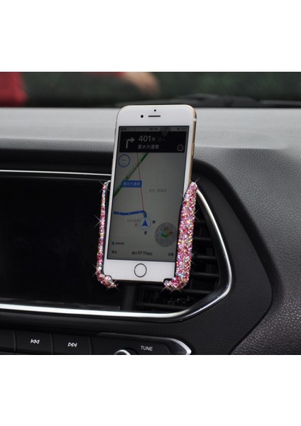 El Yapımı Elmas Kakma Kristal Cep Telefonu Braketi Araba Hava Çıkışı Çok Fonksiyonlu Cep Telefonu Navigasyon Araç Braketi Koltuk (Yurt Dışından)