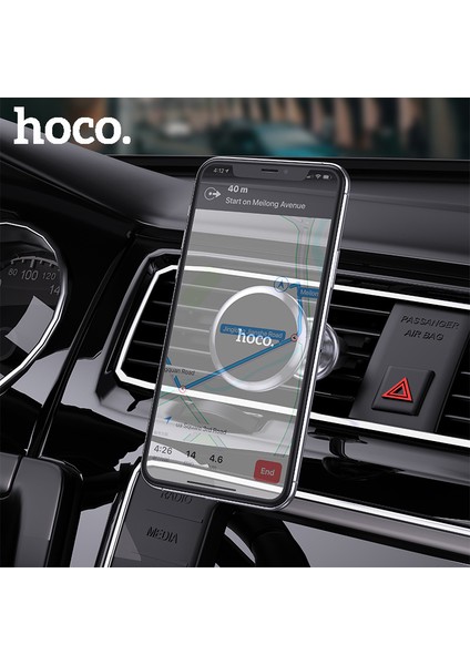 Hoco. CA69 Zhixing Alüminyum Alaşımlı Genişletilmiş Versiyon Hava Çıkışı Manyetik Emme Araç Içi Telefon Tutucu Araç Cep Telefonu Navigasyon Braketi (Yurt Dışından)