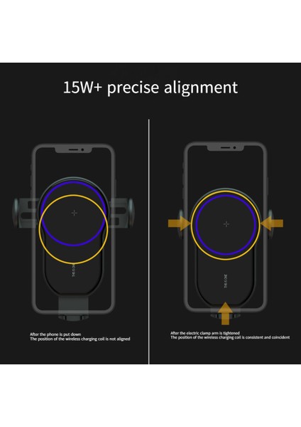 Qi 15W Otomatik Sıkma Araç Telefonu Tutucu Kablosuz Şarj-Xiaoqi Ikinci Nesil [gök Mavisi] (Bir Set) (Yurt Dışından) modelleri