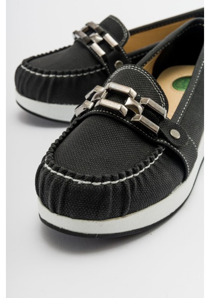 Kare Tokalı Babet SİYAH KOT modelleri