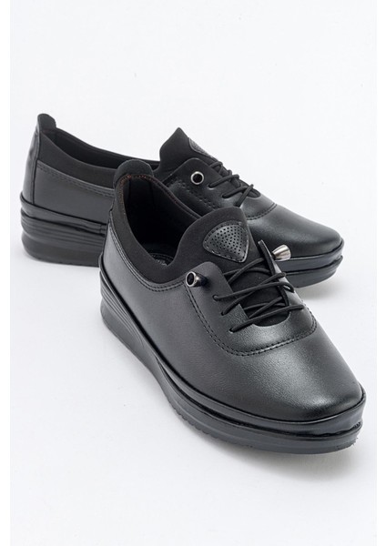 Kaydırmaz Lastikli Günlük Ayakkabı SİYAH CİLT SİYAH