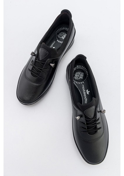 Kaydırmaz Lastikli Günlük Ayakkabı SİYAH CİLT SİYAH indirimleri