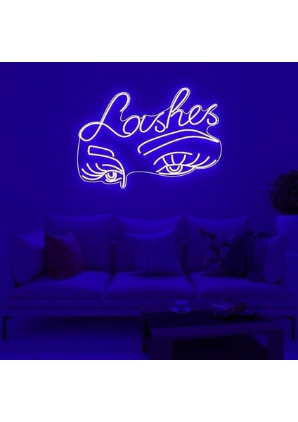 Lashes Yazılı Göz Figürlü Neon Tabela