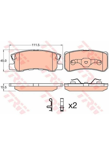 GDB3595 GDB3595 Disk Fren Balatası Arka Asx 2010 Grandıs 2004 Lancer Sportback 2008 Outlander Iı 2006-20