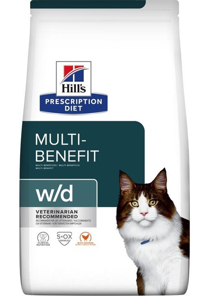Hıll's Prescription Diet W/d Multi-Benefit Dry Adult Cat Food Tavuklu 1.5 kg