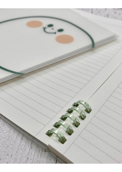 Sevimli Stay Happy Desenli Spiralli Binder B5 Defter Scrapbook