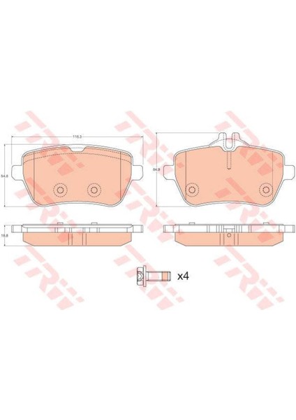 GDB2014 GDB2014 Fren Balatası Arka R231 Sl Serisi SL350 SL500 W221 S Serisi S350