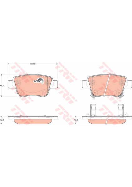 GDB3337 GDB3337 Fren Balatası Arka Corolla Verso 04-07 Avensis 03-08 1.6