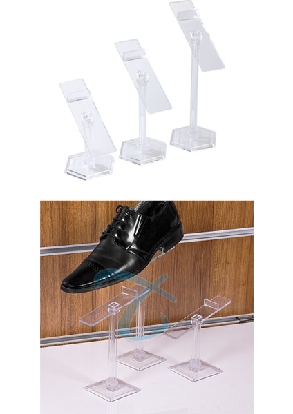 Şeffaf Renk 3 Lü Set Erkek Ayakkabı Standı