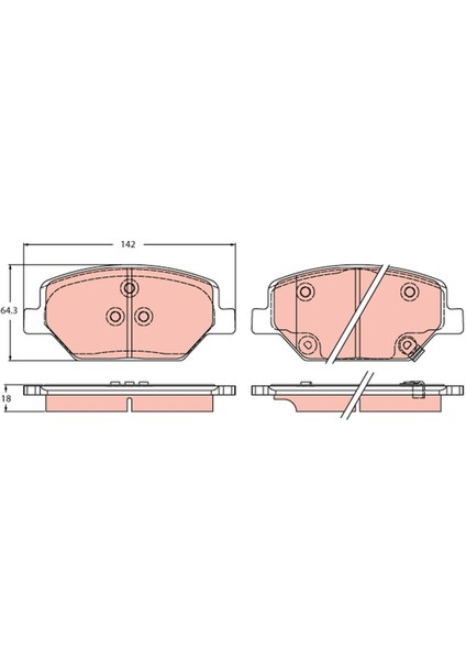 GDB2185 Fren Balatası On 17 Opel Insıgnıa B 17- Oem-Trw GDB2185