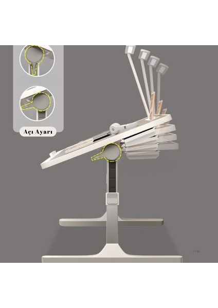 Karr Office Yükseklik ve Açı Ayarlı Laptop Sehpası | Katlanır Çalışma Masası |çok Fonksiyonlu Laptop Sehpası