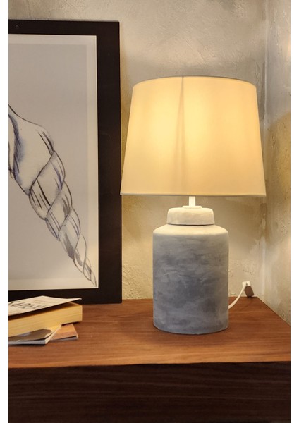 Vintage Seramik Abajur Silindir