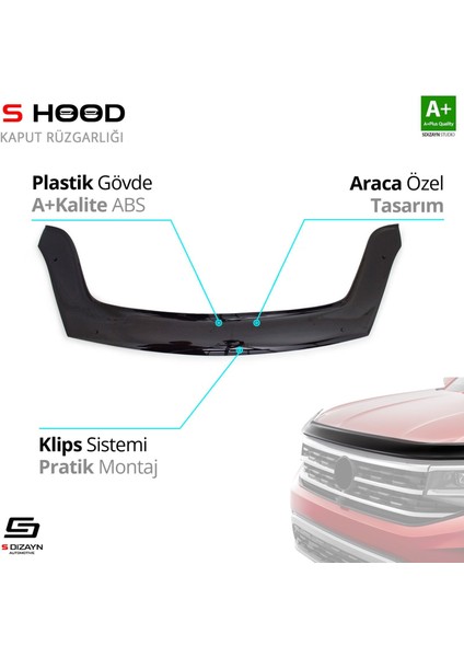 S-Dizayn Citroen Berlingo Abs Plastik Kaput Rüzgarlığı 2008-2018 A+Kalite fiyatları