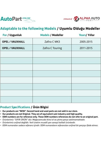 Opel Zafira (B Mk2,c Mk3,c Touring) Için Termostat Su Hortumu Boru Konnektörü