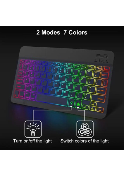 Tüm Cihazlara Uyumlu Akıllı Taşınabilir Şarj Edilebilir Aydınlatmalı Kablosuz Bluetooth Klavye+ Mouse indirimleri