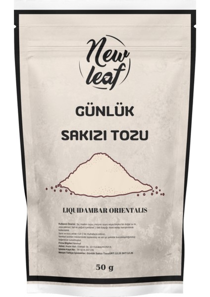 Günlük Sakızı Tozu 50 gr