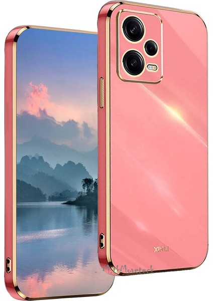 Xiaomi Redmi Note 12 Pro Plus 5g Kılıf Kamera Korumalı Parlak Gold Kenarlı Yumuşak Renkli Silikon Kapak