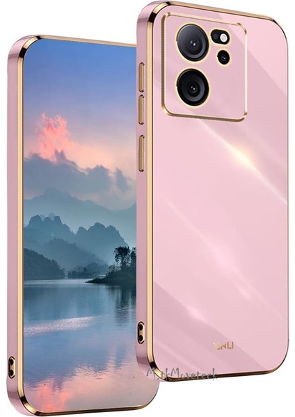 Xiaomi Mi 13T & Mi 13T Pro Kılıf Kamera Korumalı Parlak Gold Altın Kenarlı