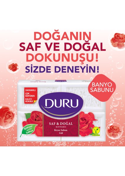 Saf & Doğal Kaynaklı Gül 16 Adet Beyaz Kalıp Sabun 4x600gr