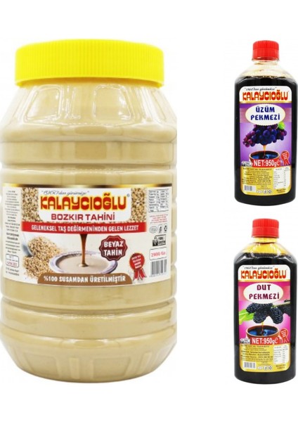 Beyaz Bozkır Tahin 1900 gr + Dut Pekmezi 950 gr + Üzüm Pekmezi 950 gr