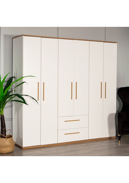 Eva 602 - 6 Kapaklı Aynalı Gardırop