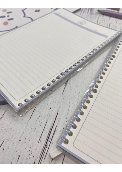 Sevimli Hayvan Tavşan Desenli Spiralli Binder B5 Defter Scrapbook