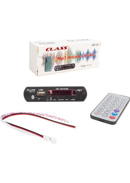Class USB-123 12 Volt Sd+Af+Vr Oto Teyp Mikrofonlu Usb/sd Çevirici Dijital Player USB Board