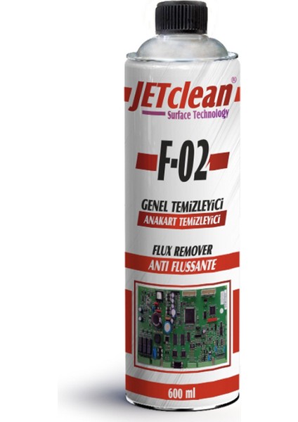 Jetclean F-02 600 ml Flux Anakart Temizleme Sprey