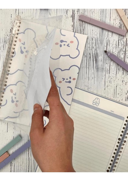 Sevimli Tavşanlar Desenli Spiralli Binder B5 Defter Scrapbook
