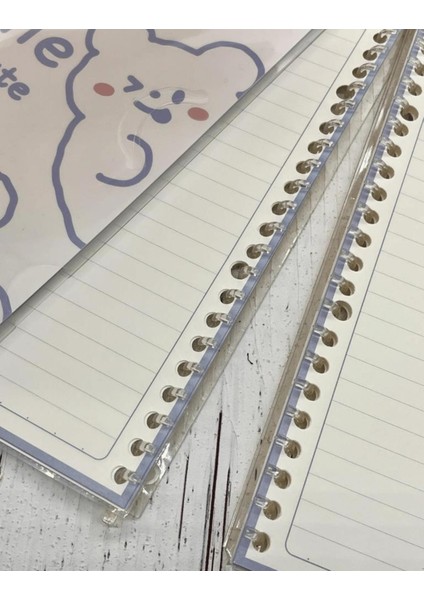 Sevimli Tavşanlar Desenli Spiralli Binder B5 Defter Scrapbook