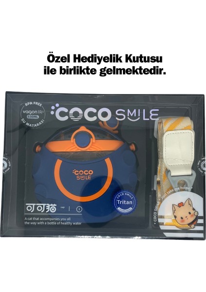 Cocosmile 630ML Silikon Uzay Tema Kılıflı Pipetli Askılı Tritan Çocuk Matarası