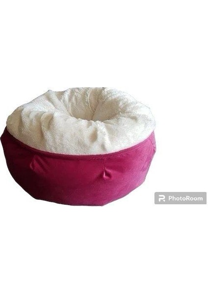 Miapet Glipet Yuvarlak Kedi Yatağı Pembe